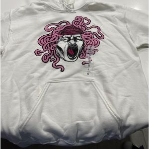 Sofaygo ‘Pink Heartz’ white hoodie size small